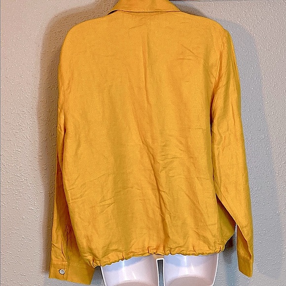 J Jill Yellow Linen Blazer with Notched Lapel - Picture 5 of 7